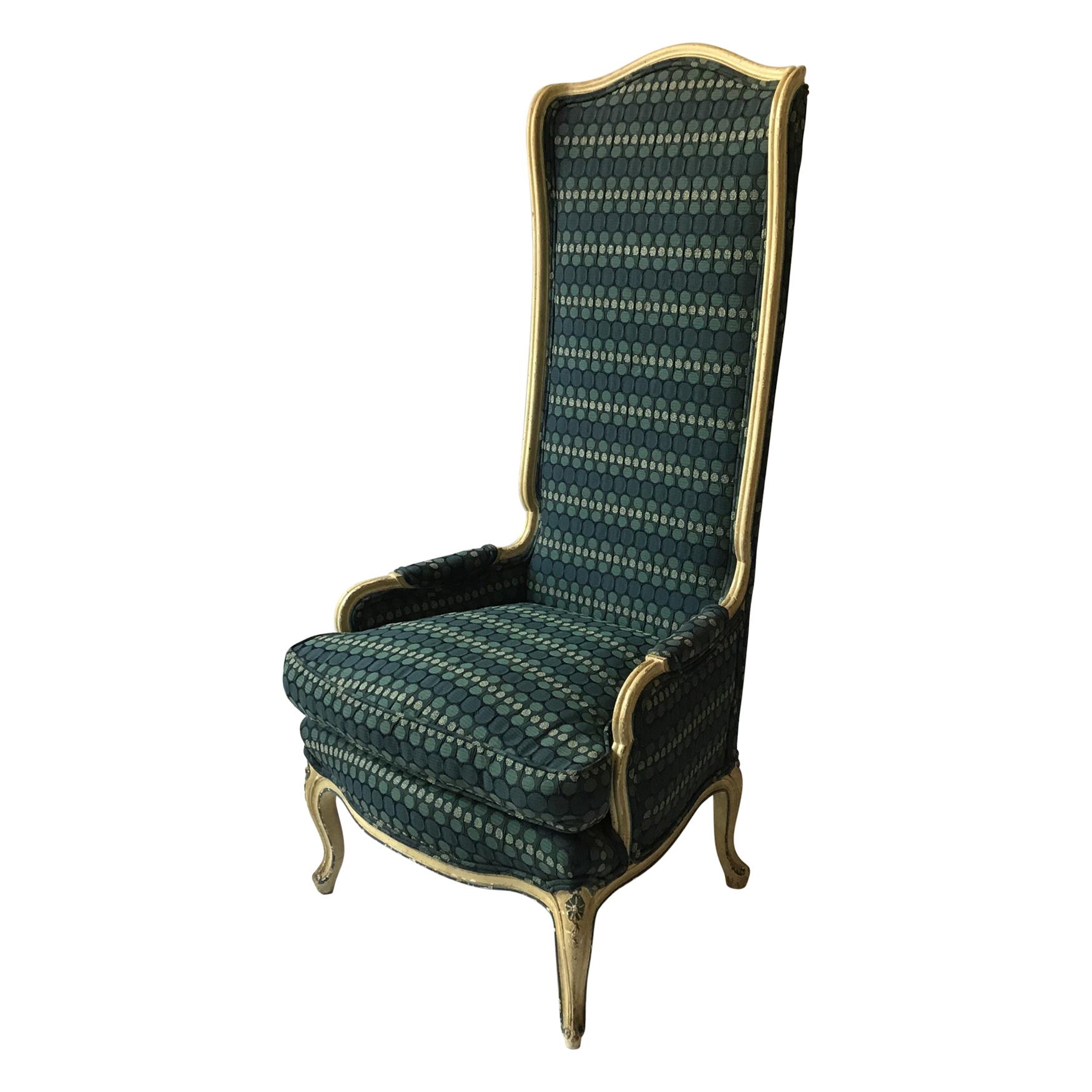 1950s French Style High Back Wing Chair