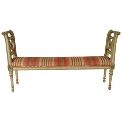 Vintage 1950s French Style Narrow Bench