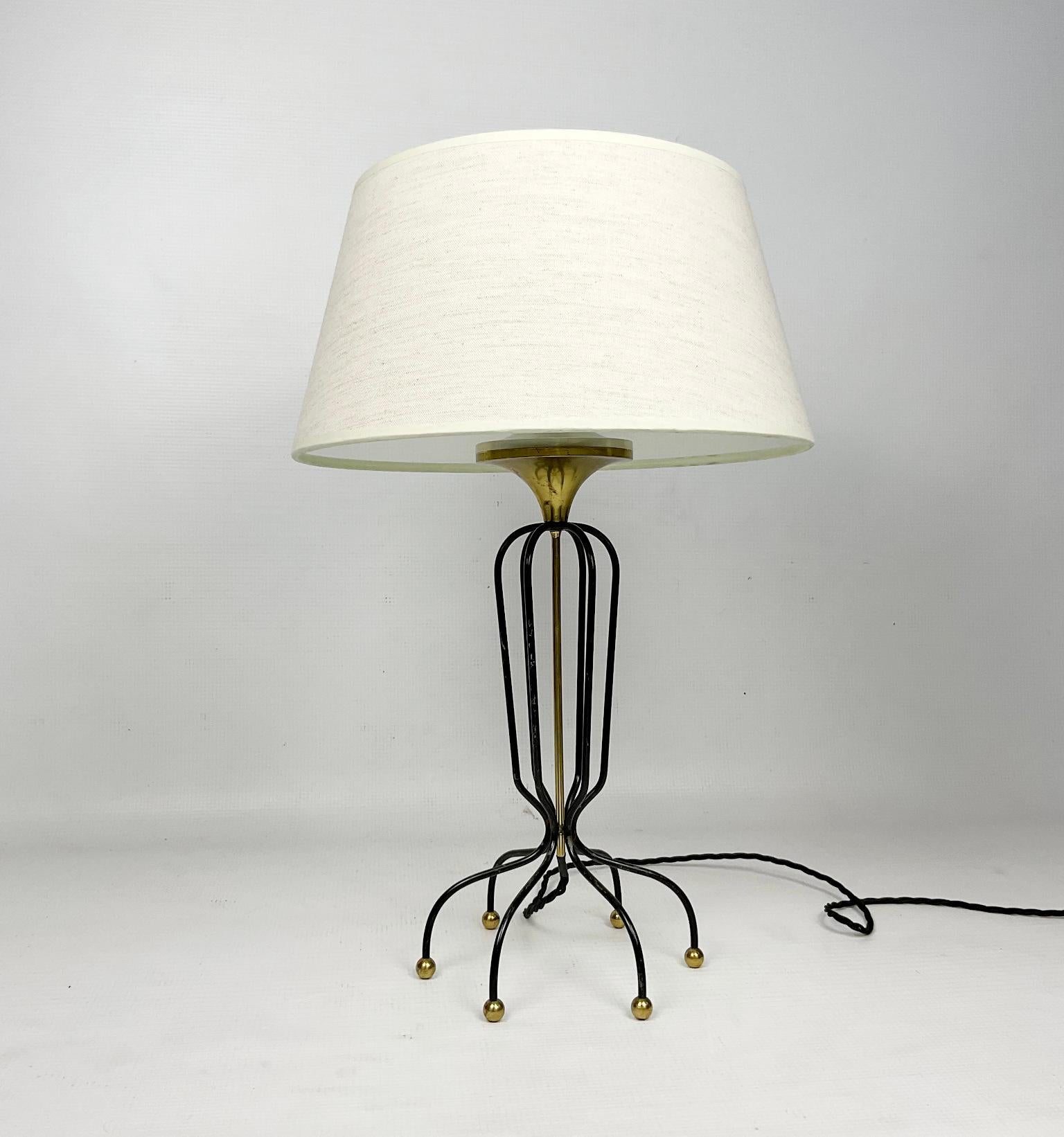 Cast 1950s French Table Lamp Edited by Maison Arlus 
