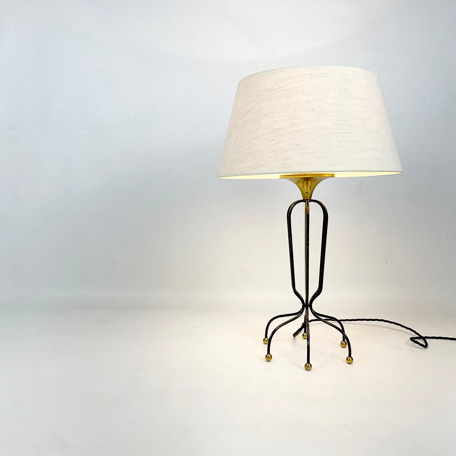 Brass 1950s French Table Lamp Edited by Maison Arlus 