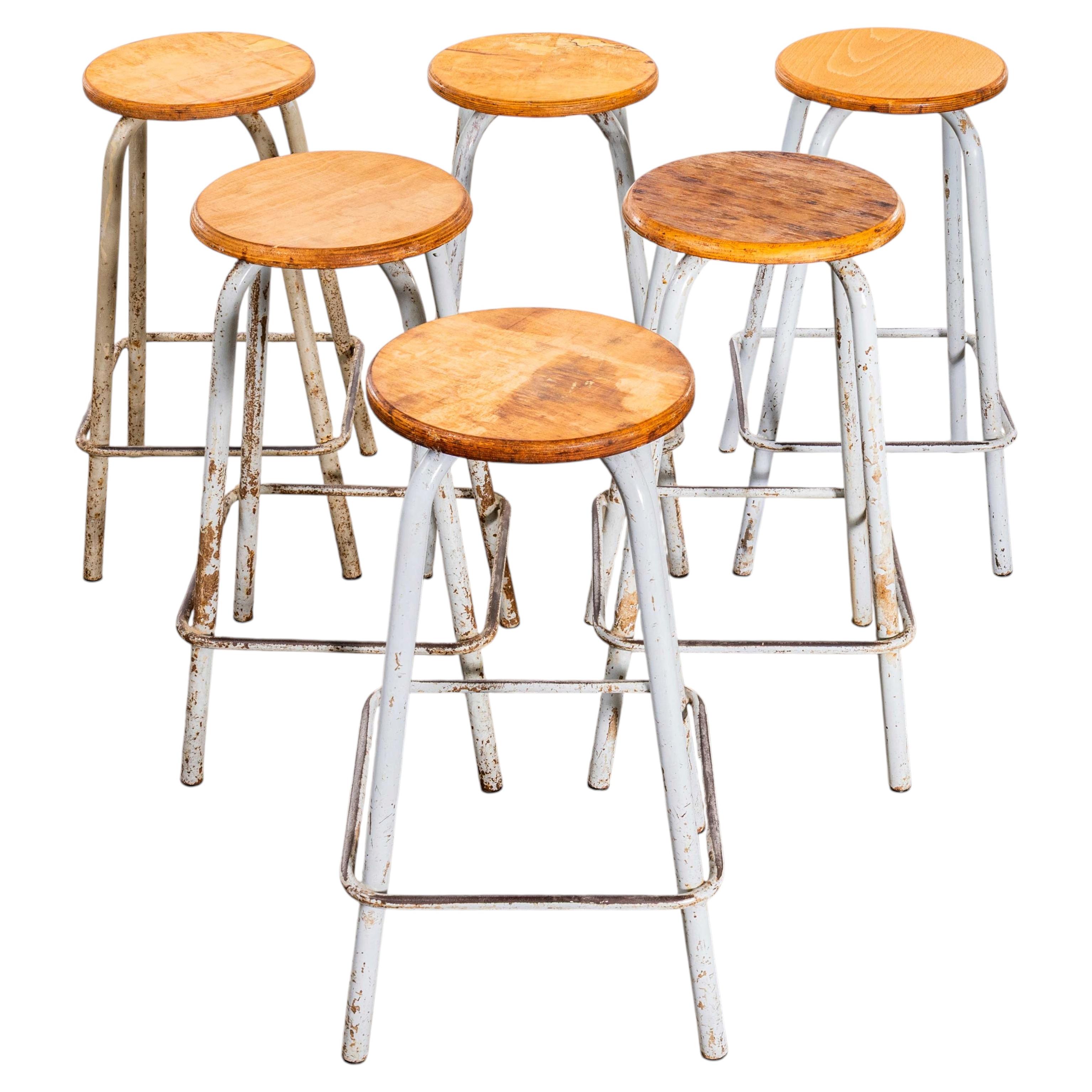 1950’s French Tall Industrial Stools-set of 6
