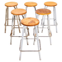 1950’s French Tall Industrial Stools-set of 4