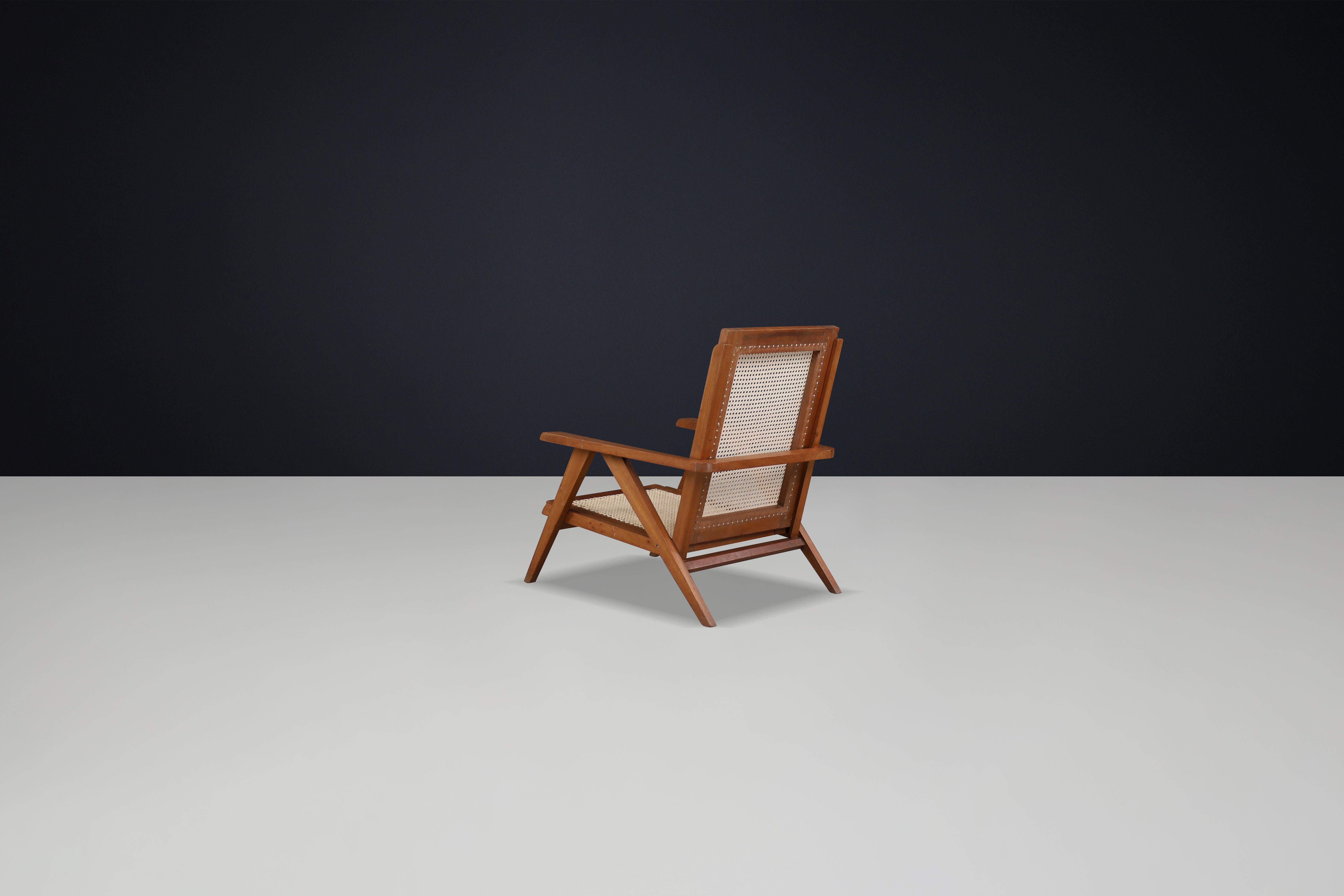 Fauteuils en teck et cannage français des années 1950 - Mid-Century Modern Icons en vente 5