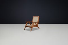 1950s French Teak and Cane Armchairs – Mid-Century Modern Icons