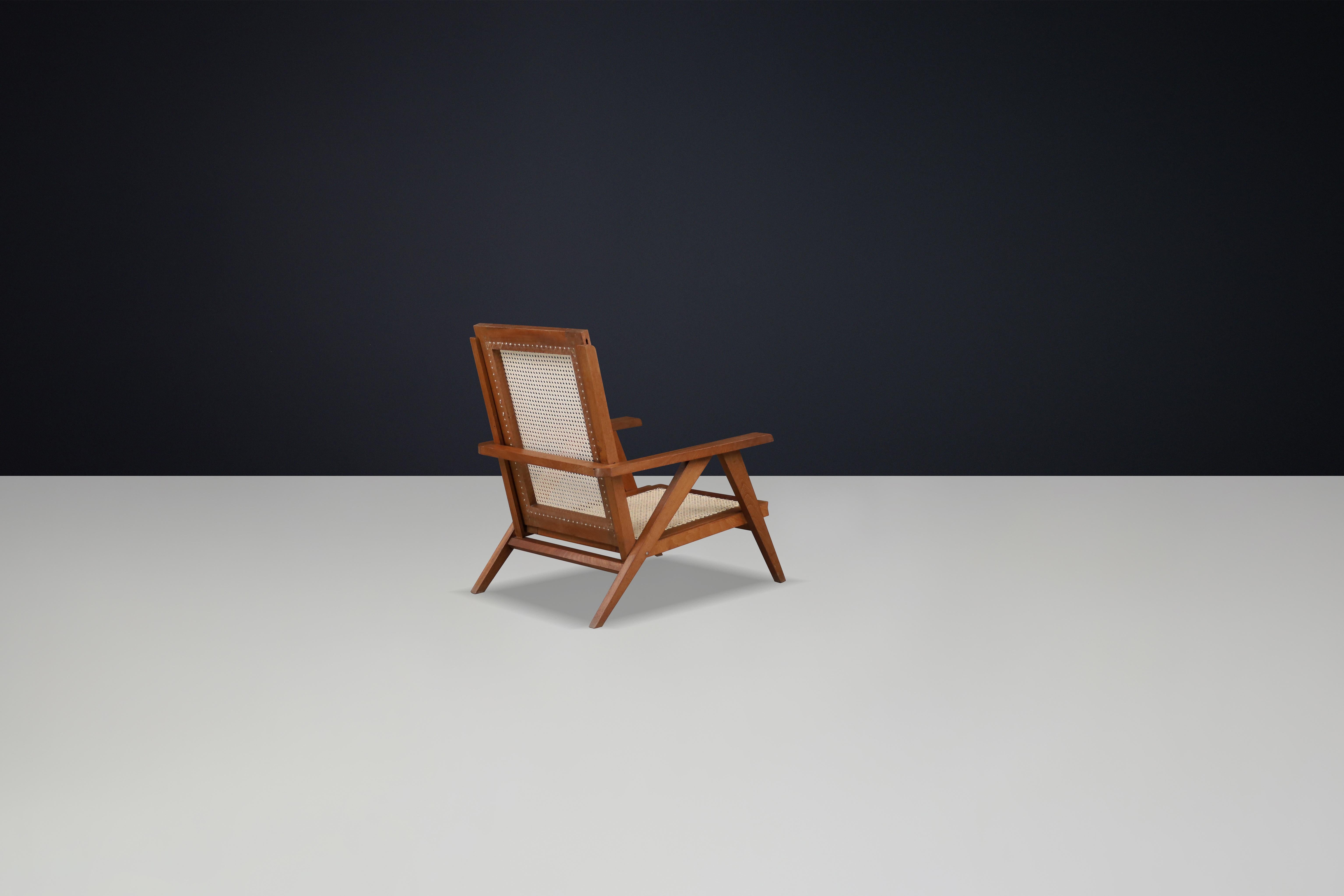 Fauteuils en teck et cannage français des années 1950 - Mid-Century Modern Icons en vente 2