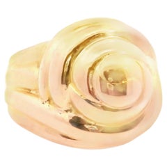 1950s French Tourbillon Ring in 18k Yellow Gold – 18.7 Grams, Size 6