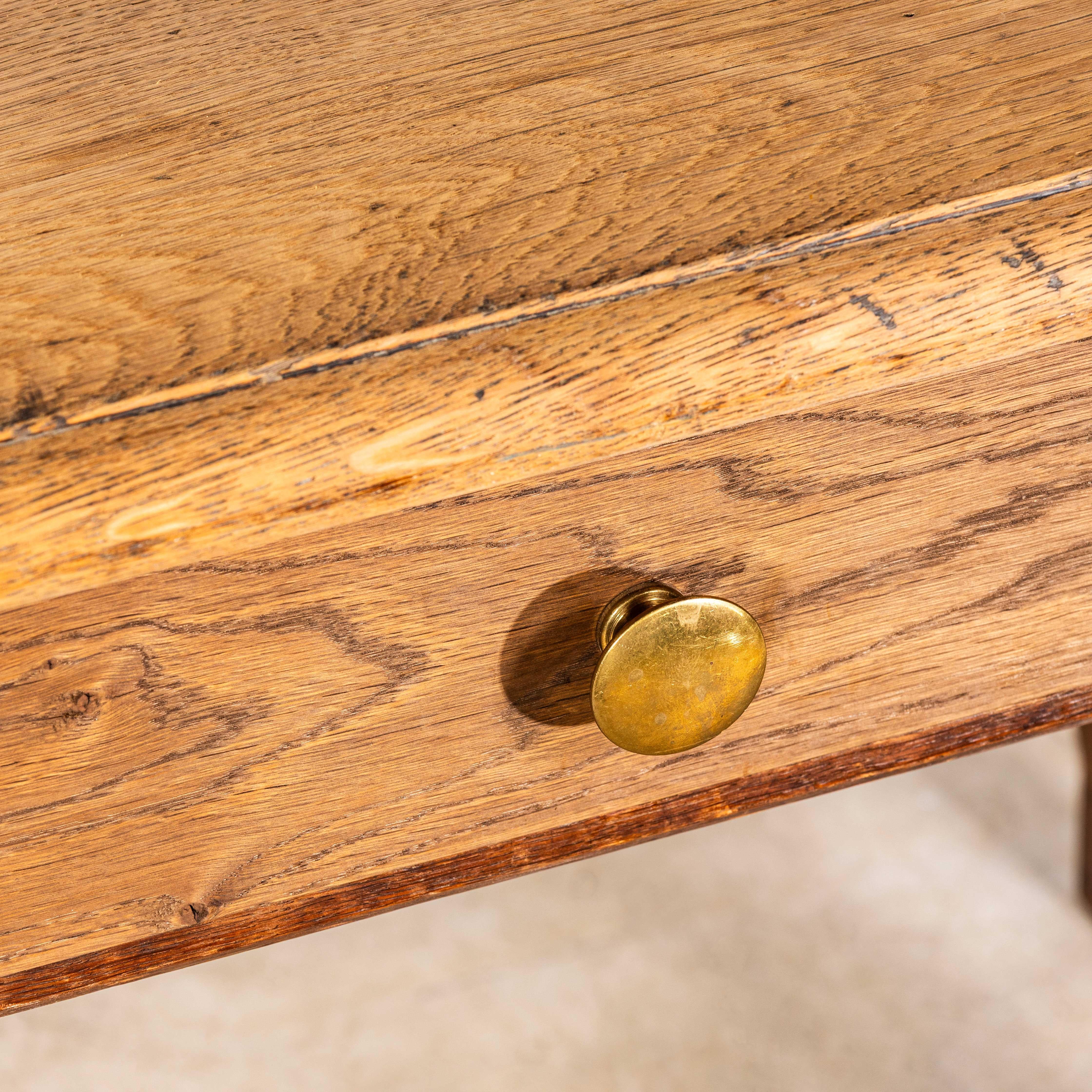1950's French Two Drawer Farmhouse Rectangular Dining Table en vente 2