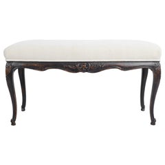 Retro 1950s French Upholstered Bench