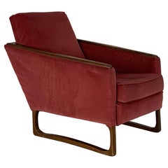 1950s French Velvet Armchair