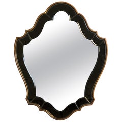 1950s French Venetian Brown Glass Gilded Mirror