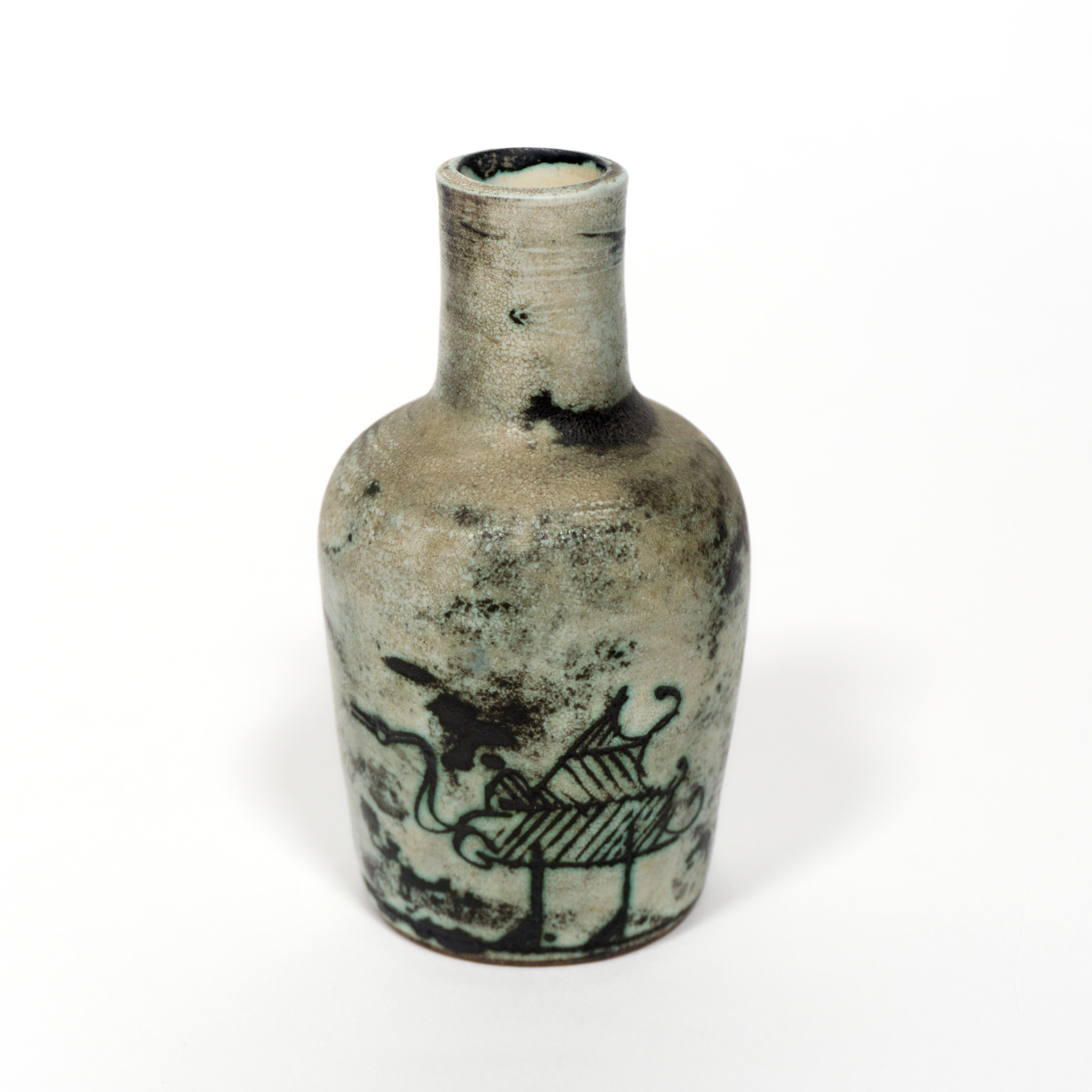 Mid-Century Modern 1950s French Vintage Ceramic Vase by Jacques Blin Mid-Century For Sale