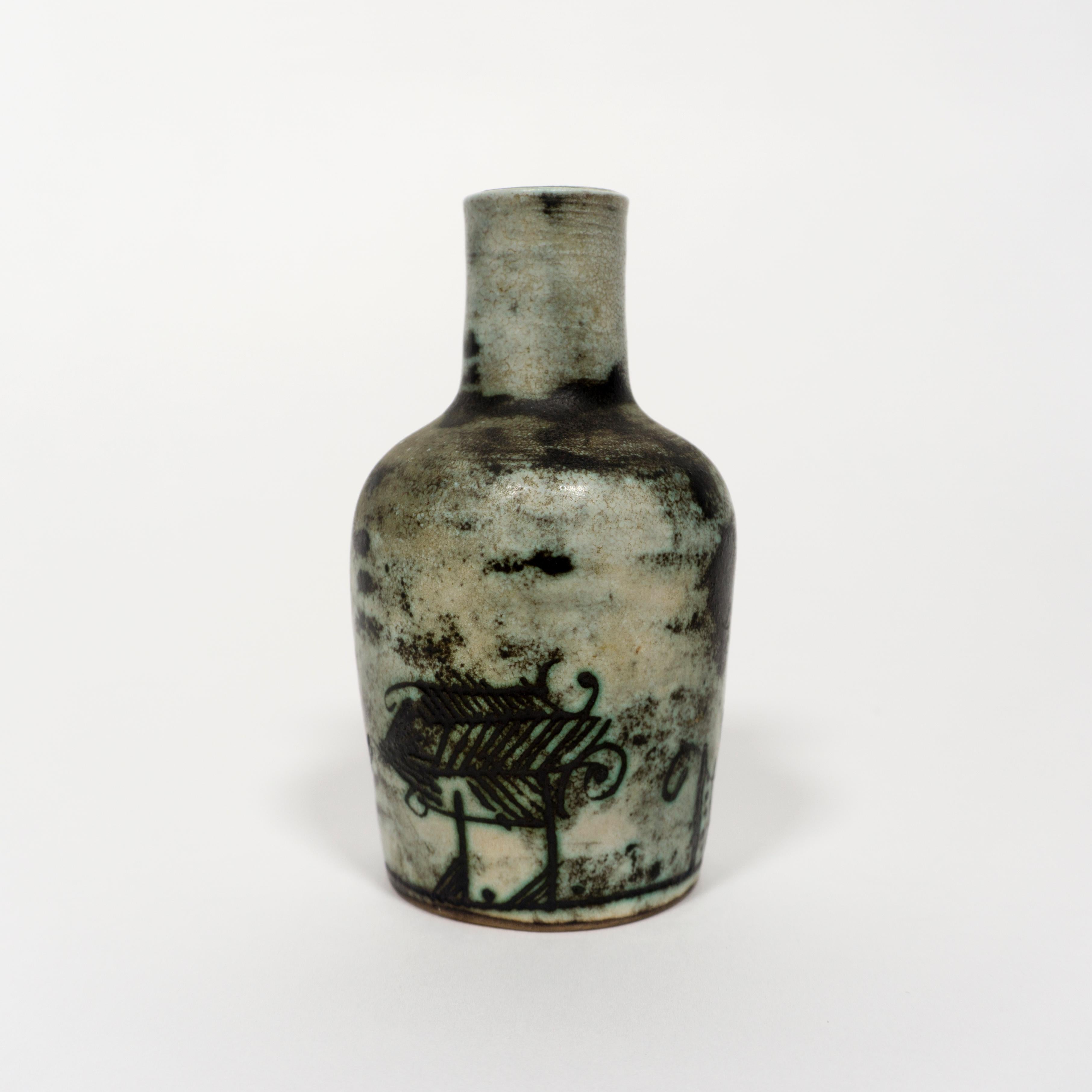 Mid-20th Century 1950s French Vintage Ceramic Vase by Jacques Blin Mid-Century For Sale
