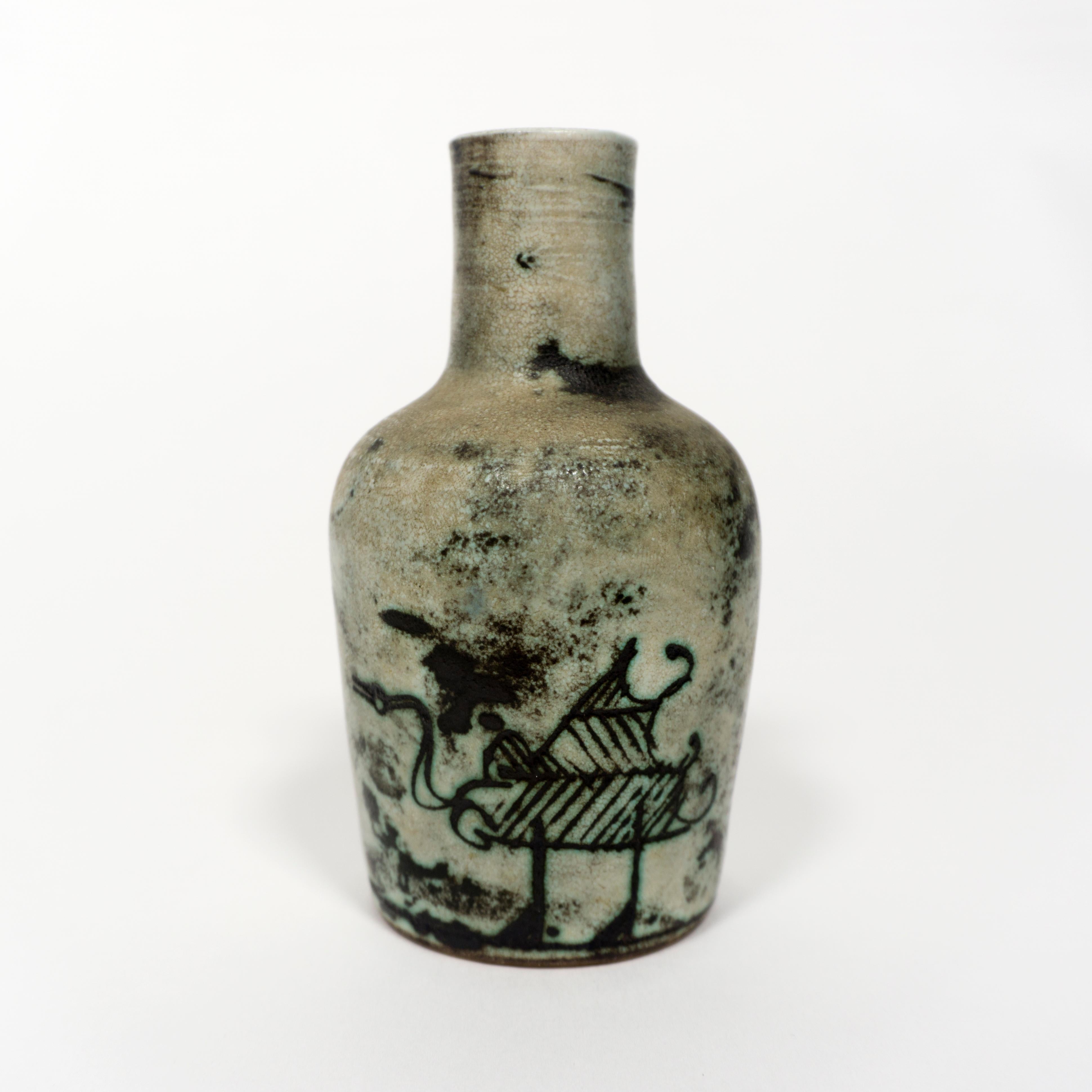1950s French Vintage Ceramic Vase by Jacques Blin Mid-Century For Sale 2