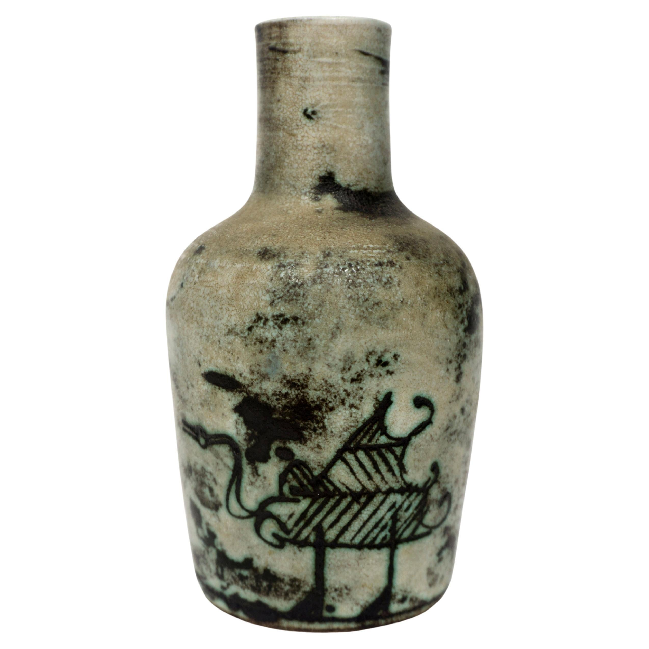 1950s French Vintage Ceramic Vase by Jacques Blin Mid-Century