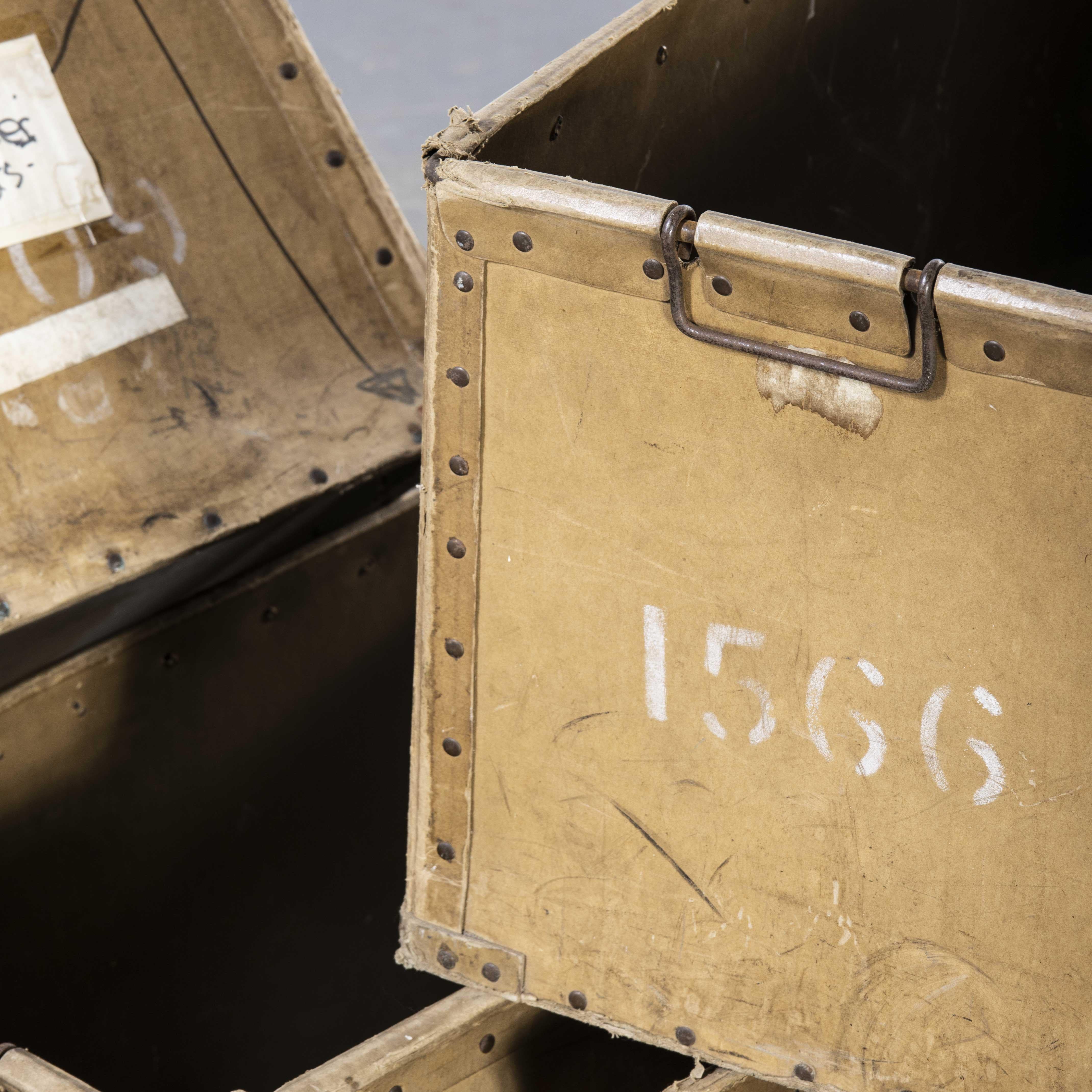 1950's French Vulcanised Card Industrial Crates In Good Condition For Sale In Hook, Hampshire