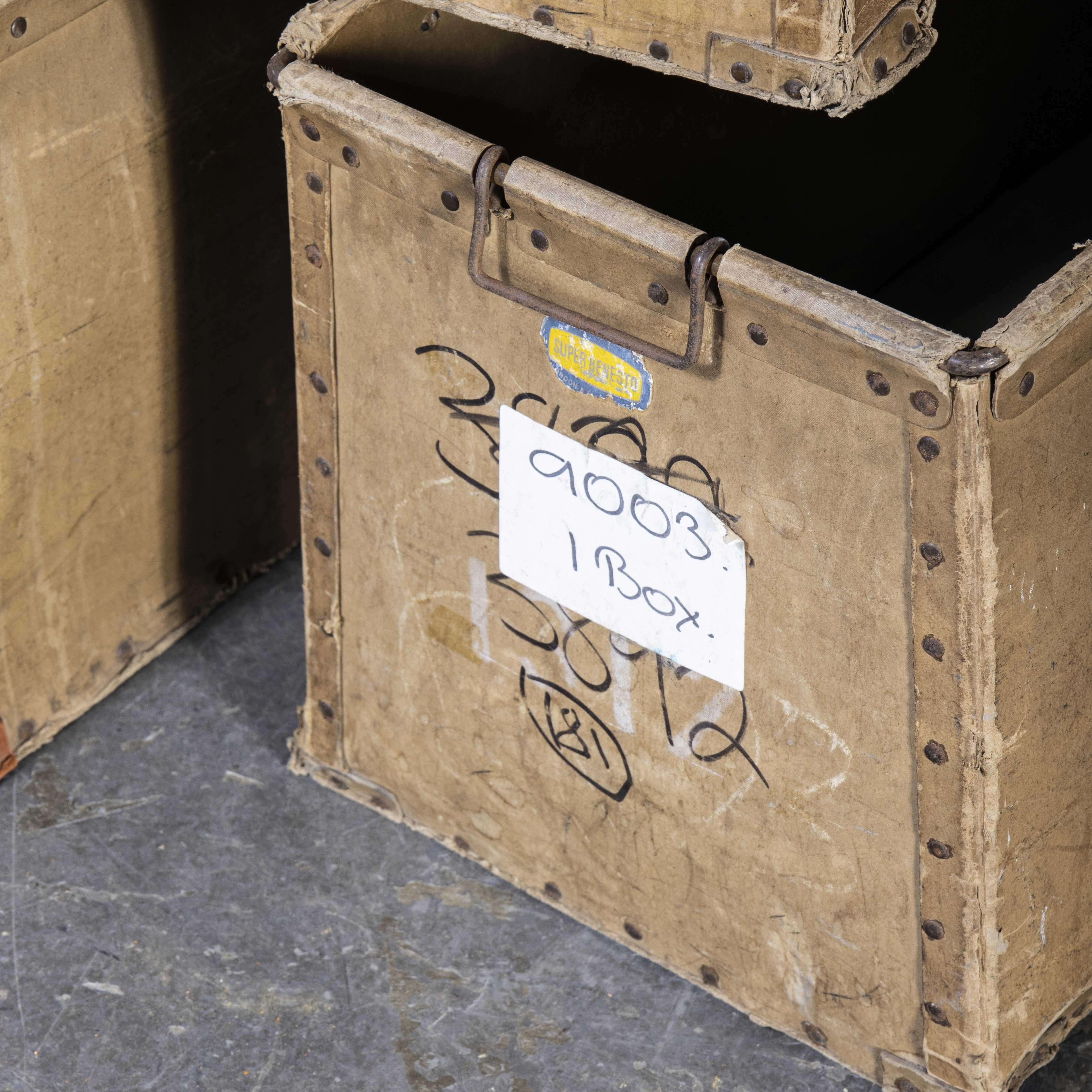 Mid-20th Century 1950's French Vulcanised Card Industrial Crates For Sale
