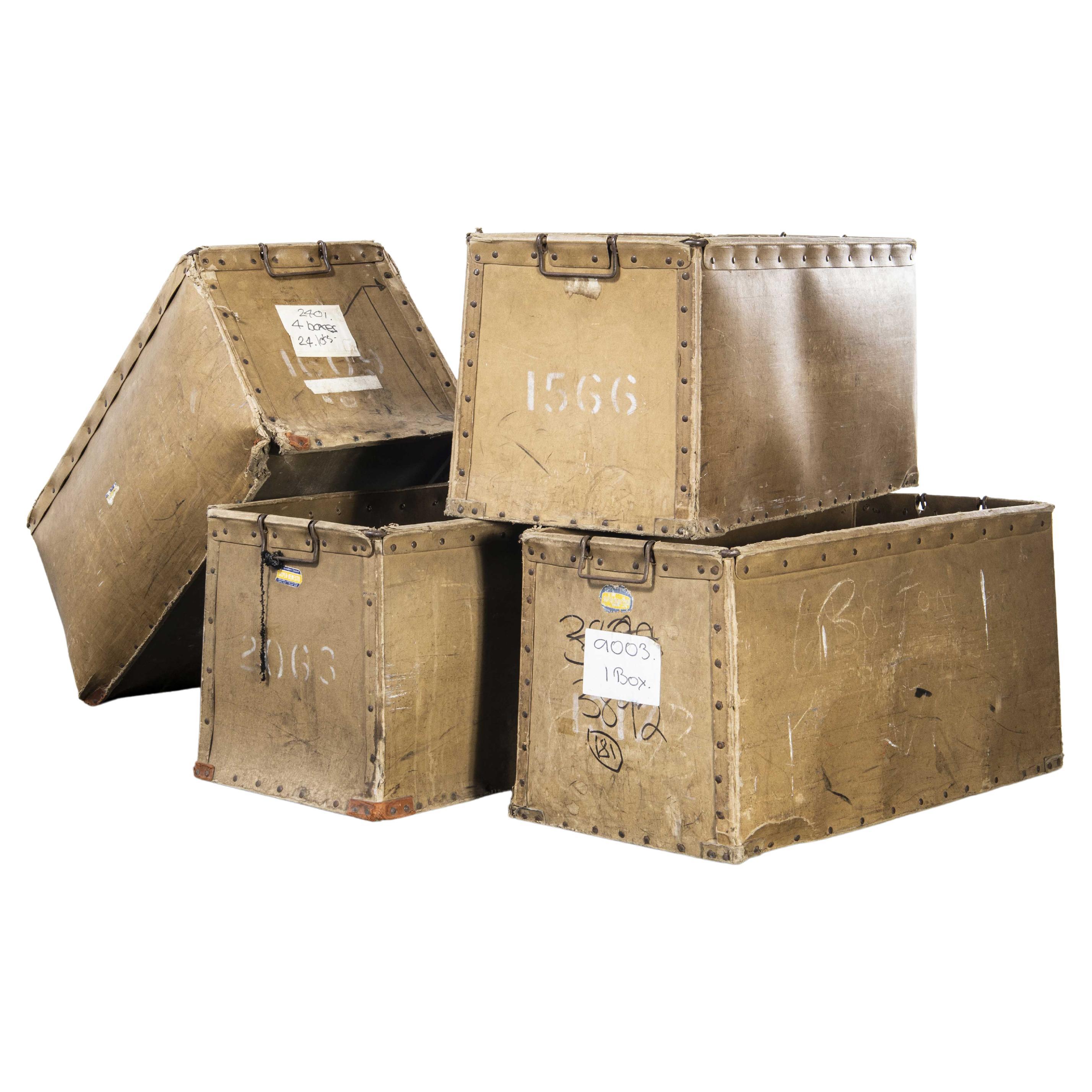 1950's French Vulcanised Card Industrial Crates For Sale