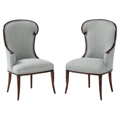 1950
s French Walnut Fireplace Side Chairs