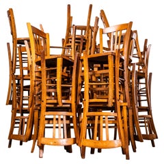 1950's French Warm Oak Farmhouse Dining Chairs - Good Quantity Available