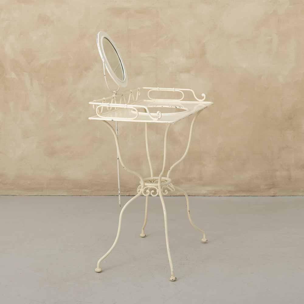 1950's French White Iron Vanity For Sale 2