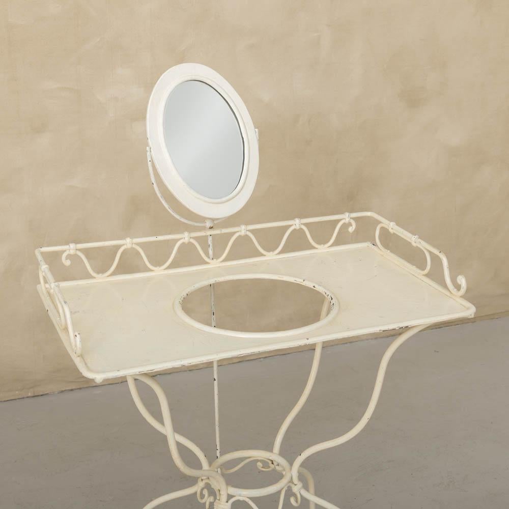 1950's French White Iron Vanity For Sale 3