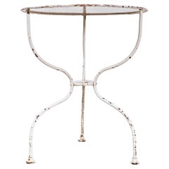 1950’s French White Metal Round Small Gueridon Table