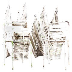 1950's French  White Metal Stacking Outdoor Chairs - Good Quantities Available