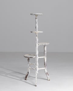 1950s French White Patinated Plant Stand