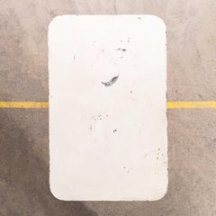 Table à manger pliante rectangulaire en métal blanc, style années 1950