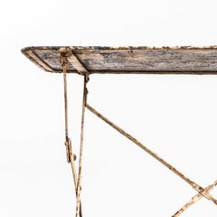 1950's French White Rectangular Metal Folding Dining Table