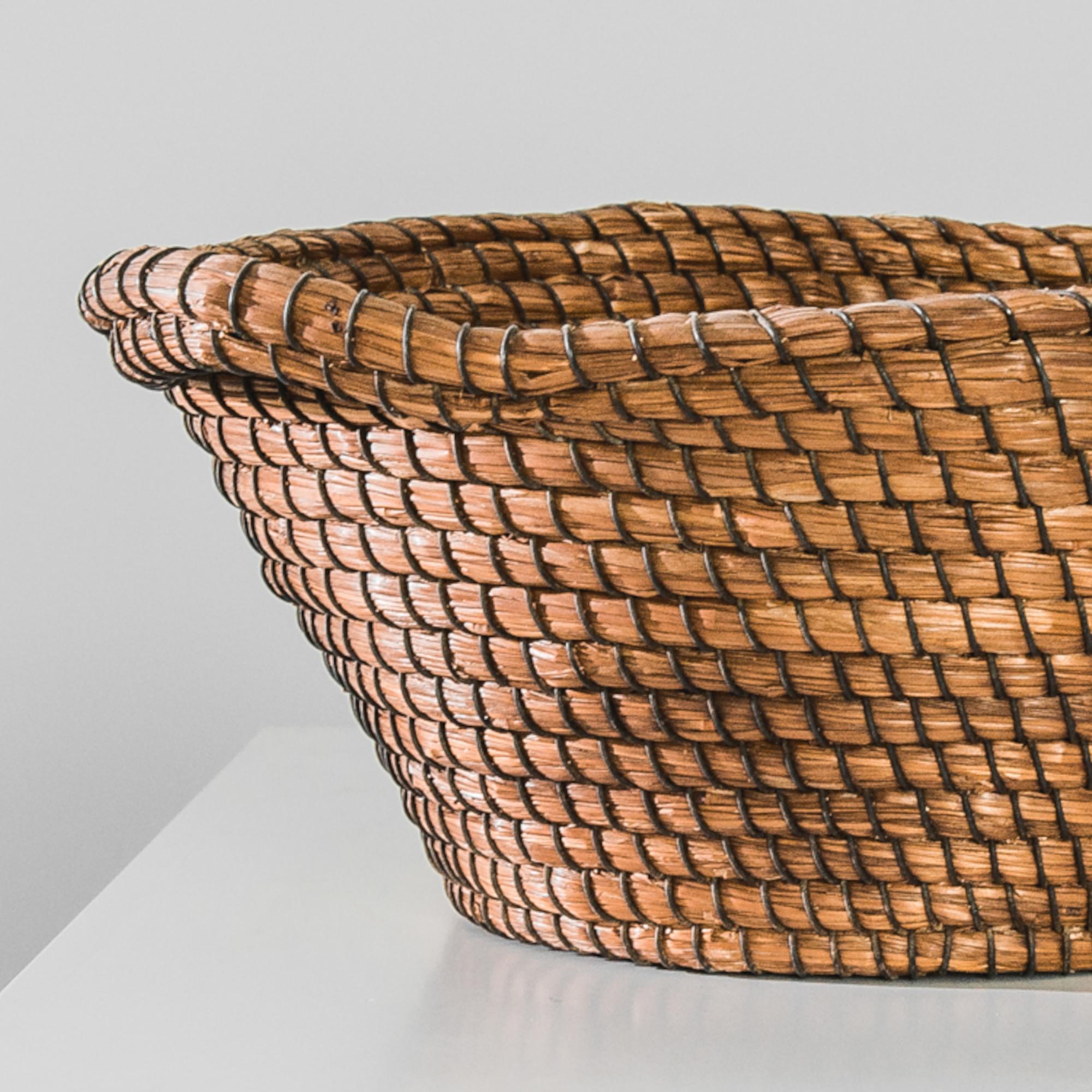 Country 1950s French Wicker Basket