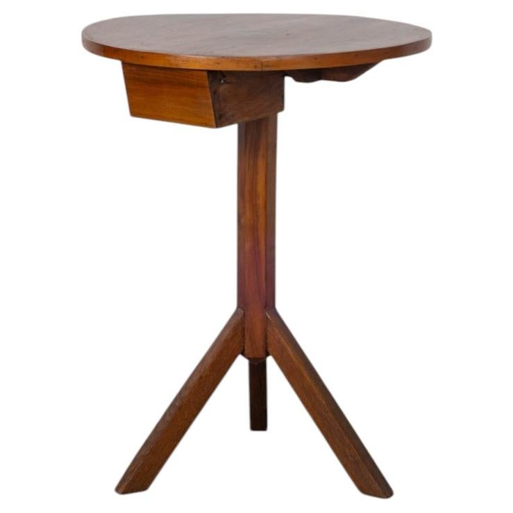 1950s French Wood Side Table For Sale
