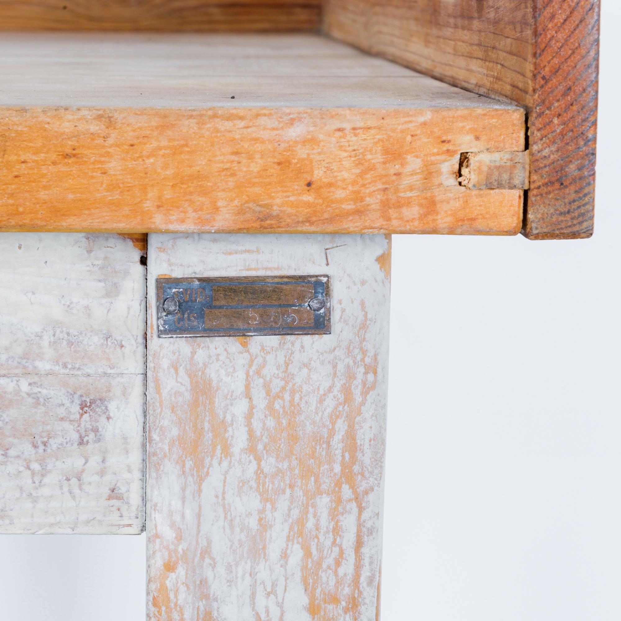 1950s French Wooden Baker’s Table 1