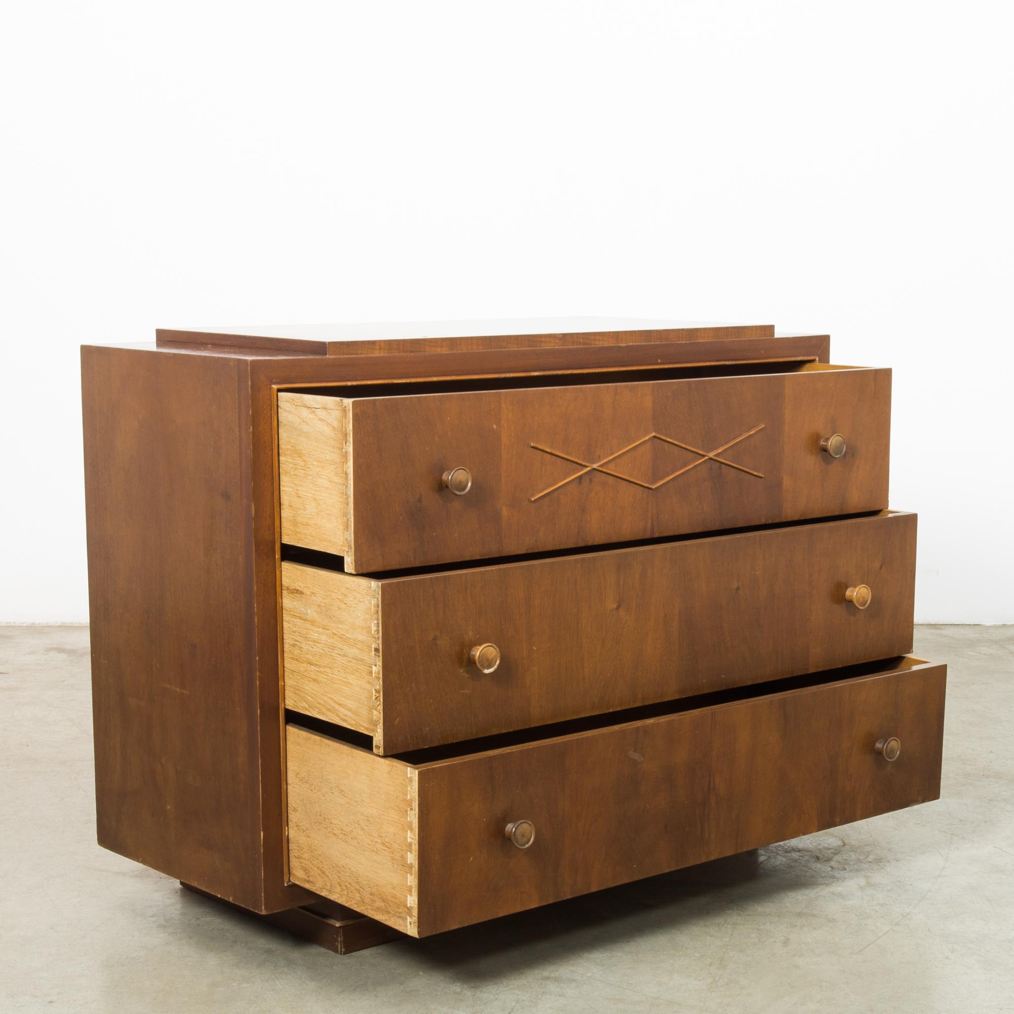 1950s French Wooden Chest of Drawers In Good Condition In High Point, NC