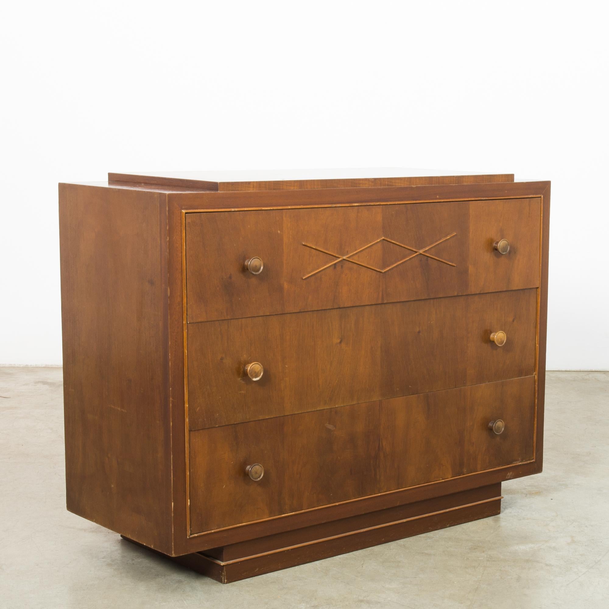 20th Century 1950s French Wooden Chest of Drawers
