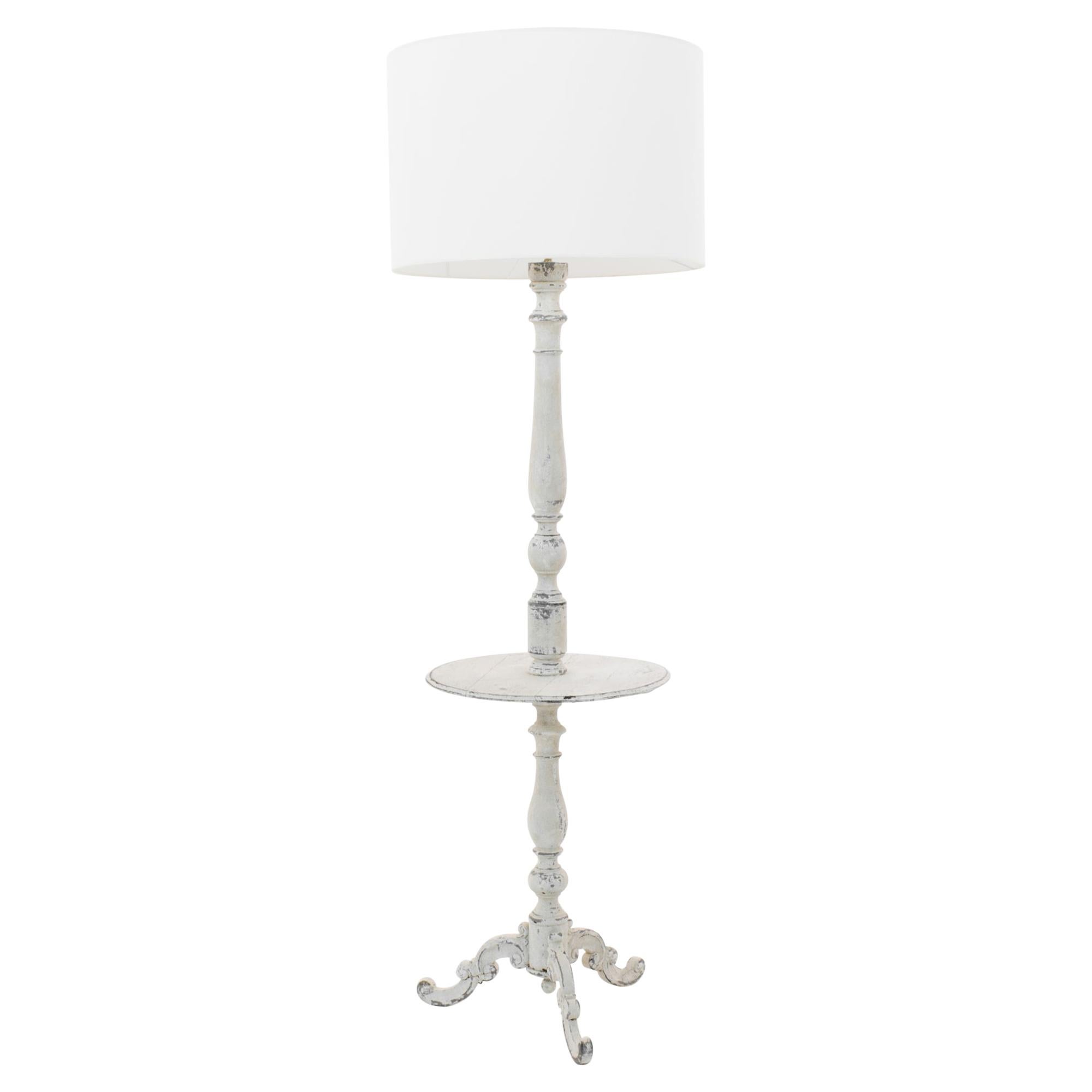 French Leather Detailed Floor Lamp at 1stDibs