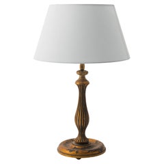1950s French Wooden Table Lamp