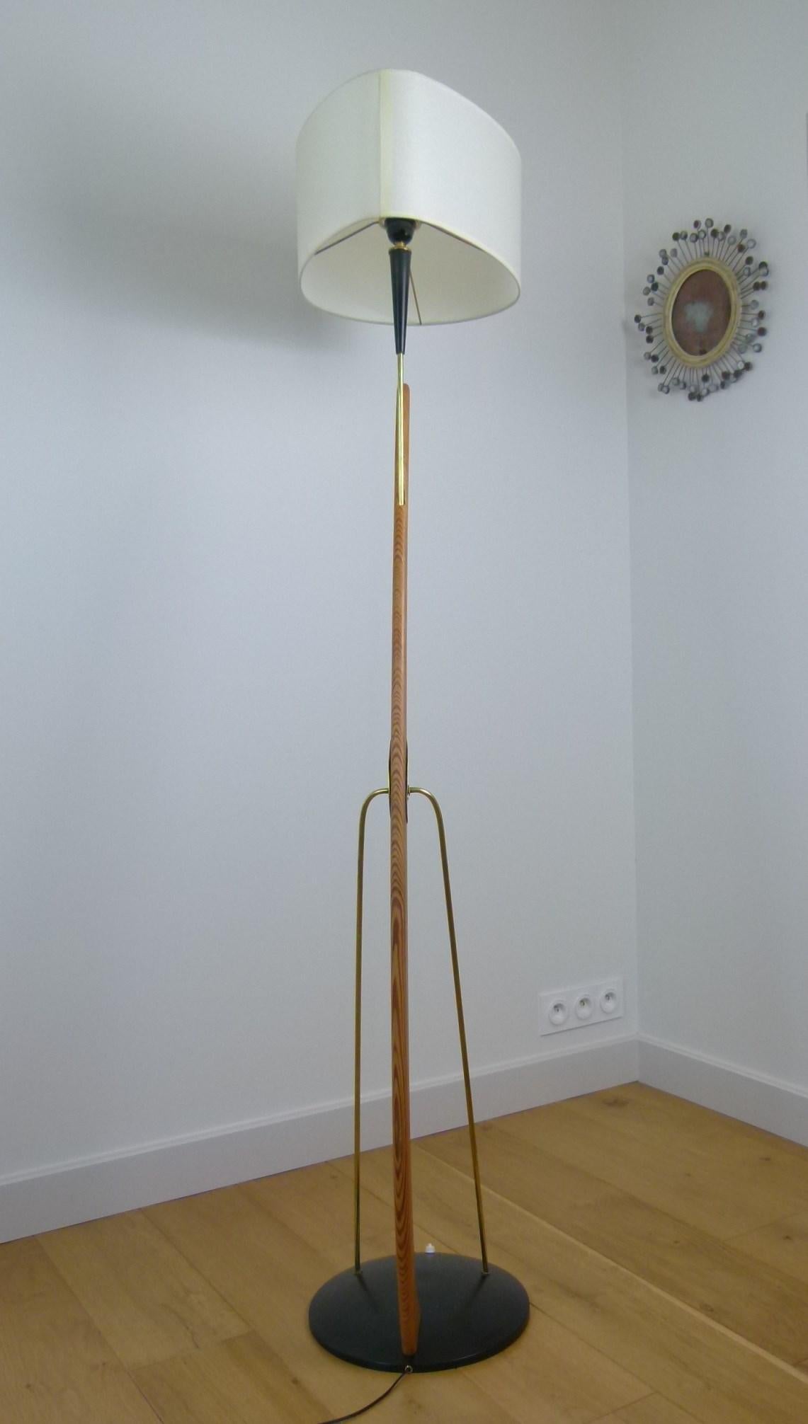 Mid-Century Modern 1950s French Work Floor Lamp