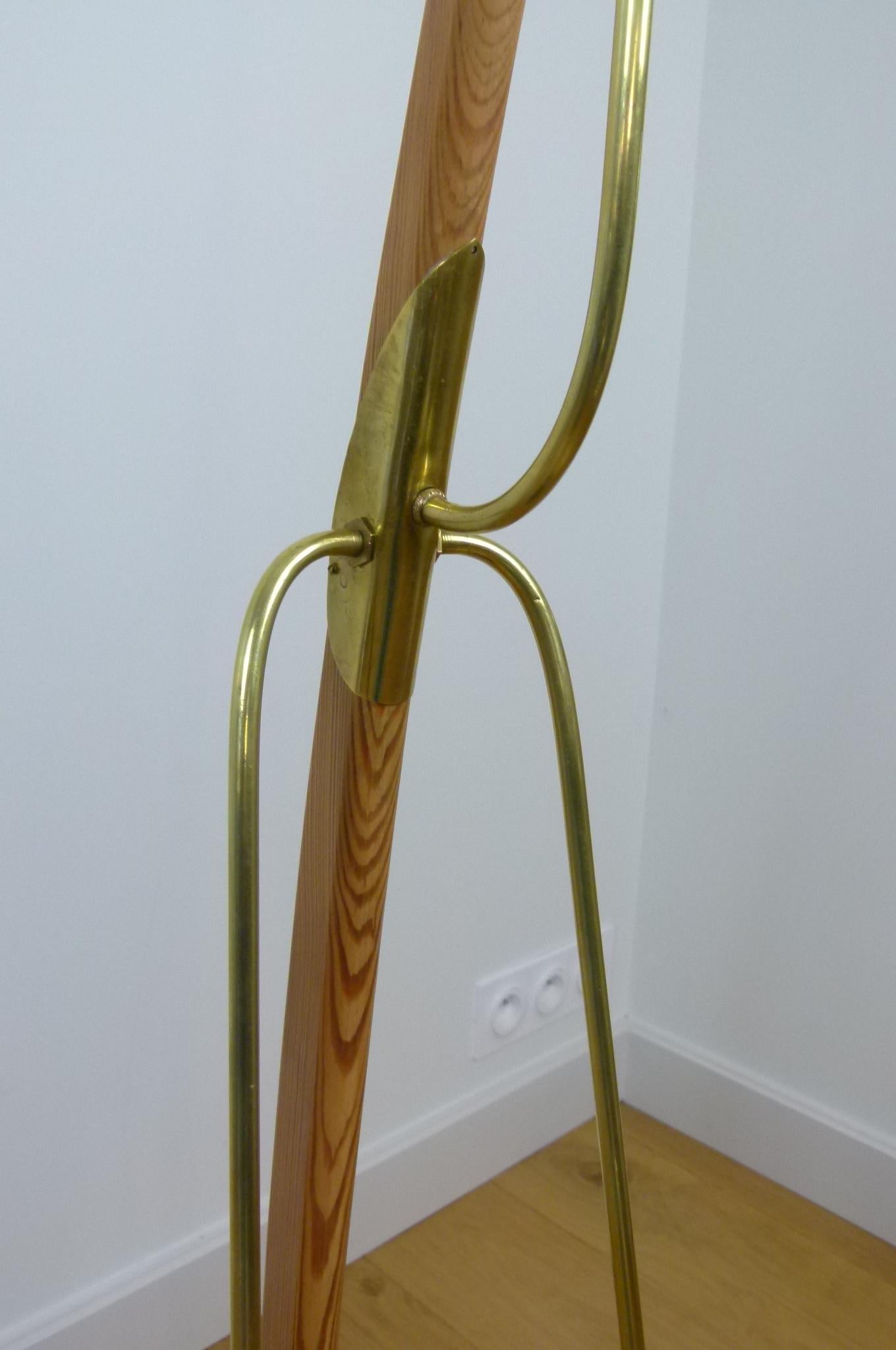 Brass 1950s French Work Floor Lamp