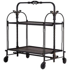 Vintage 1950s French Wrought Iron & Brass Metamorphic Trolley