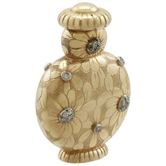 1950s French Yellow Gold and Diamond Scent Bottle by Van Cleef & Arpels