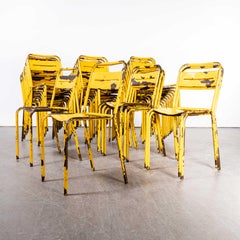 Chaises de salle à manger d'extérieur en métal jaune des années 1950, de bonne quantités disponibles