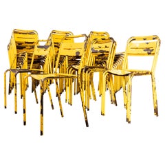 1950's French Yellow Metal Outdoor Dining Chairs, Good Quantities Available