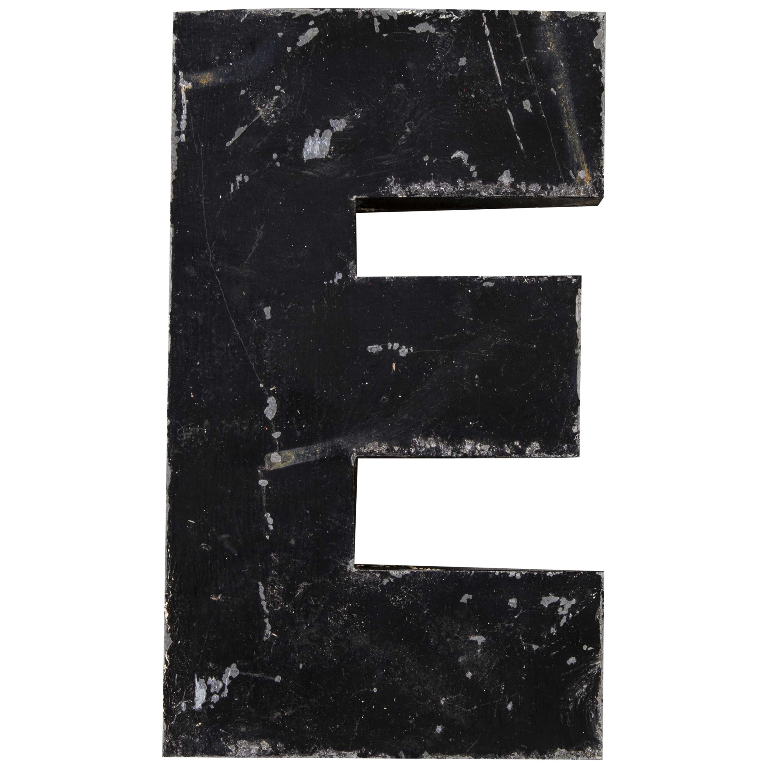 1950s French Zinc Letters, Letter Black E For Sale