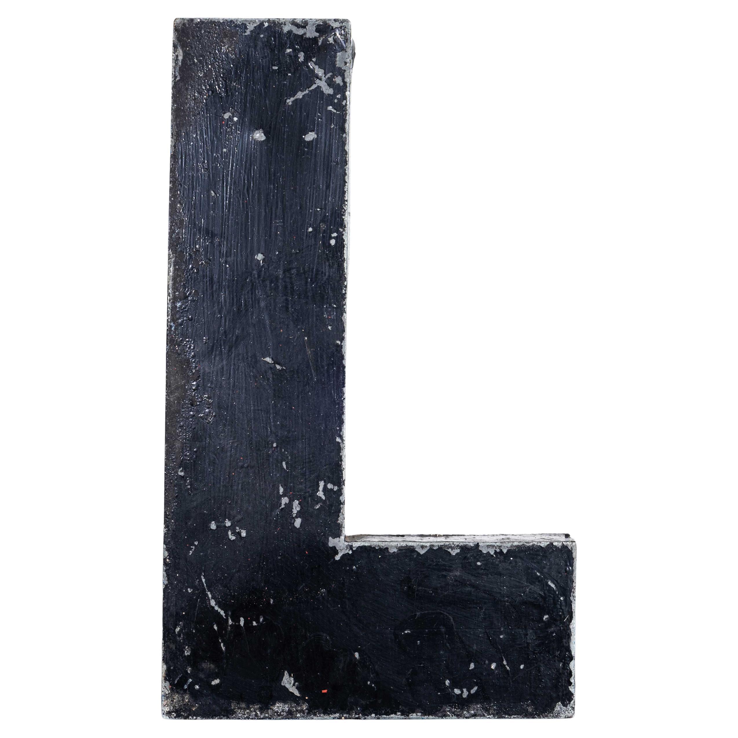 1950's French Zinc Letters - Letter Black L