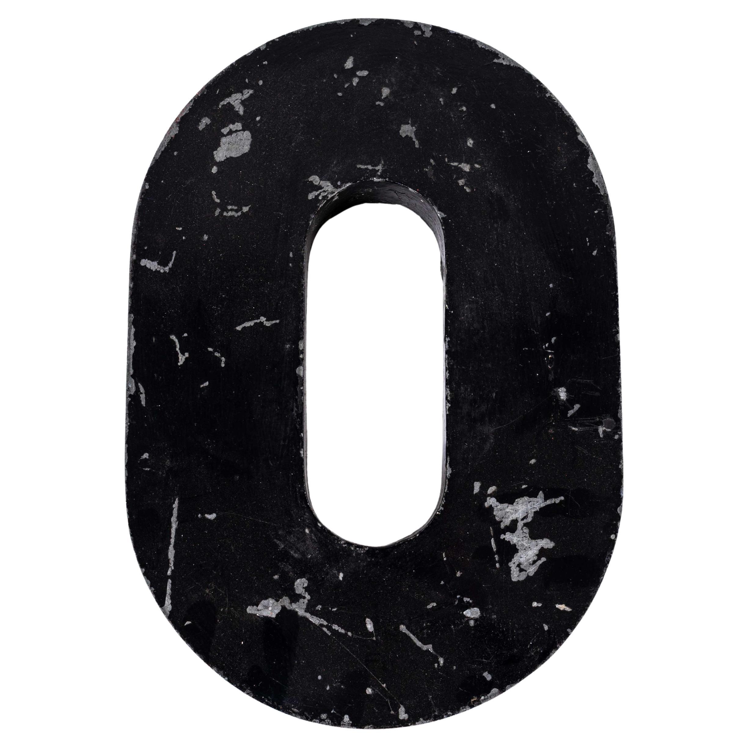 1950's French Zinc Letters - Letter Black O