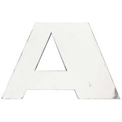 1950s French Zinc Letters, Letter White A
