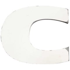 1950s French Zinc Letters - Letter White C
