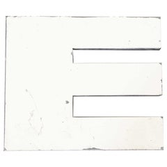 1950s French Zinc Letters, Letter White E