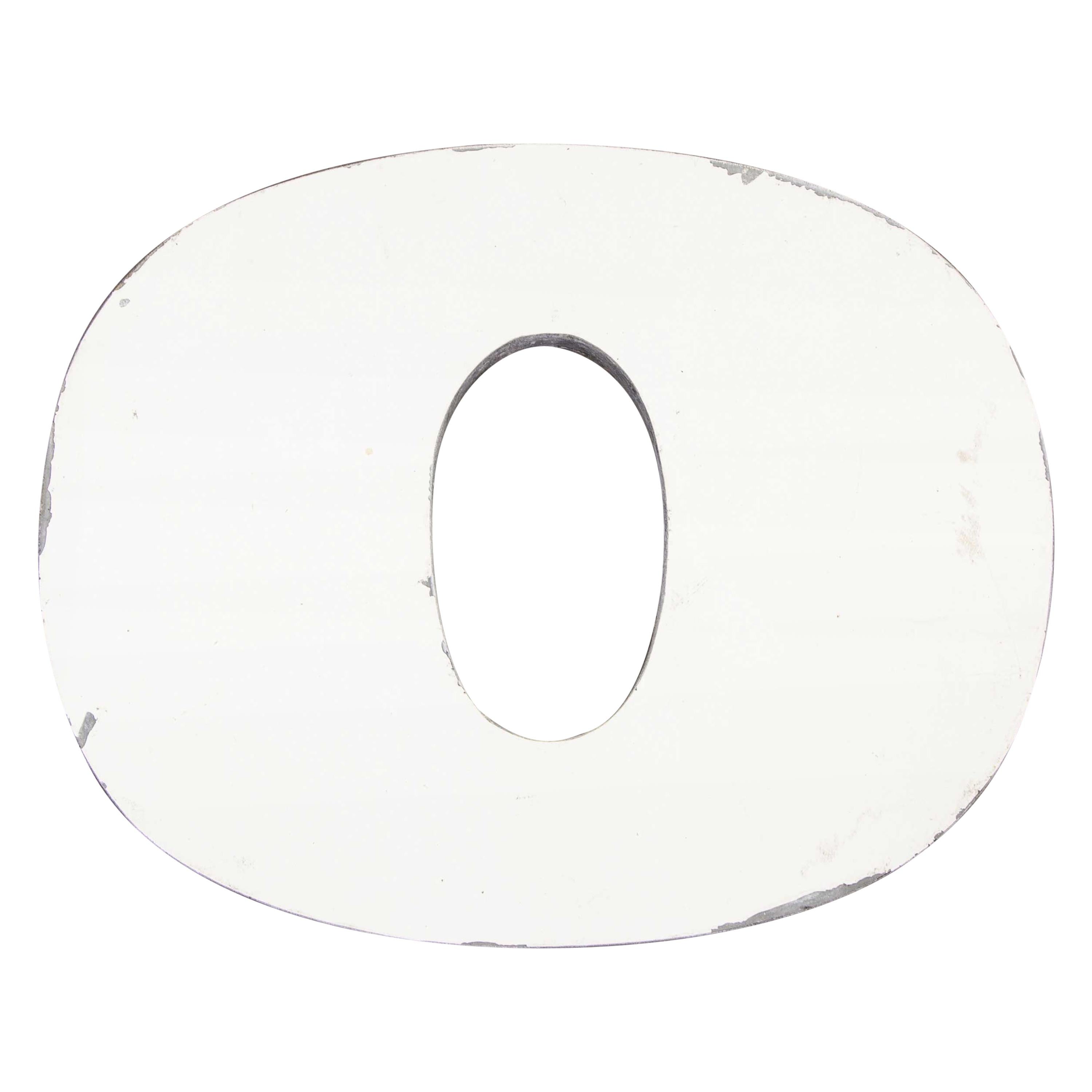 1950s French Zinc Letters, Letter White O